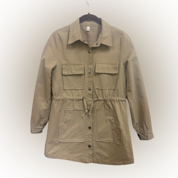 Khaki Trench Jacket Size Small Coat Carthartt material Xiang RiKui Fully Lined - Picture 1 of 3